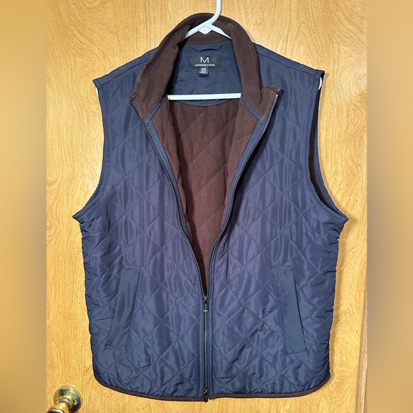 Magaschoni Mens Medium Blue Fleece Lined Quilted vest - Picture 2 of 10